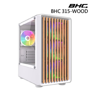 【蝦皮直營】BHC 315-WOOD 玻璃透側 電腦機殼 M-ATX/Type-C/ARGB 3+1 廠商直送