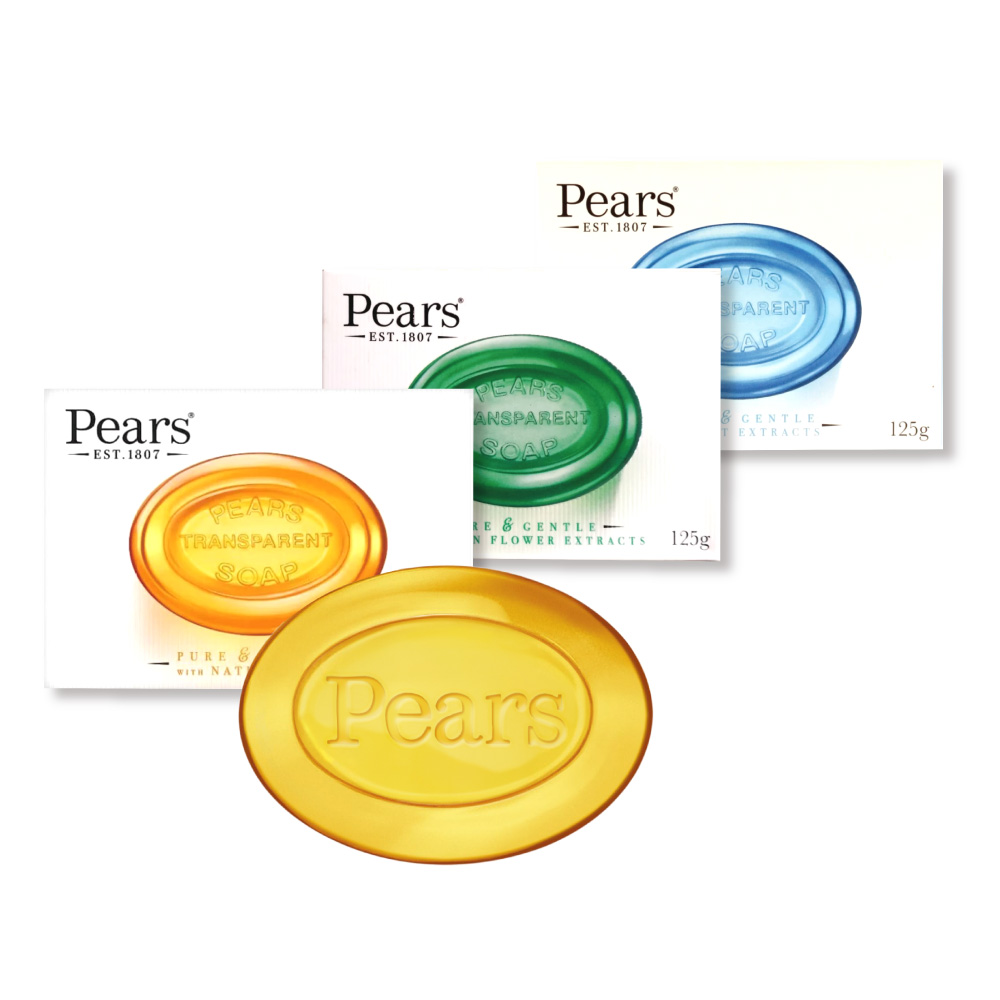 【蝦皮直營】英國梨牌Pear's 甘油水晶香皂 125g 經典琥珀橘/沁涼寶石藍/控油翡翠綠