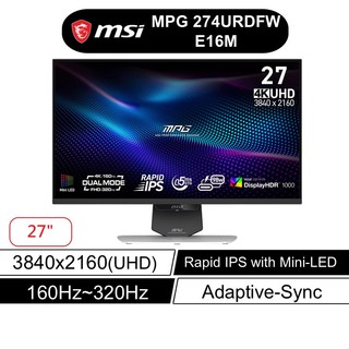 【蝦皮直營】msi 微星 MPG 274URDFW E16M 電競螢幕 27型/160Hz/4K/白 廠商直送