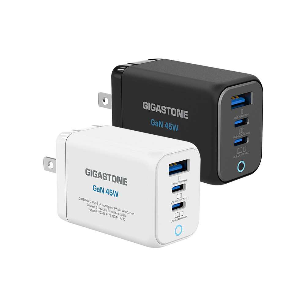 【蝦皮直營】GIGASTONE 三孔GaN氮化鎵充電器 45W/65W Type C 快充頭 充電頭 原廠供貨