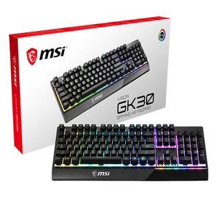 【蝦皮直營】MSI 微星 Vigor GK30 TC 電競鍵盤(黑色/有線/薄膜式/RGB/中文/1年保固) 廠商直送
