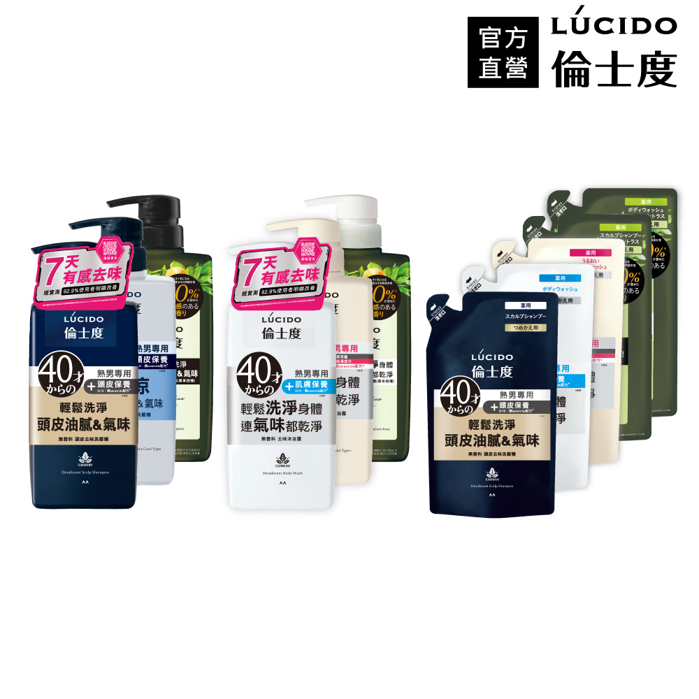 【蝦皮直營】日本LUCIDO倫士度 頭皮去味洗髮精沐浴露450ml/380ml(官方直營)