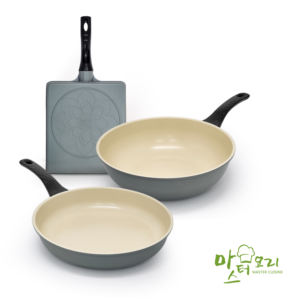 【蝦皮直營】MASTER CUISINE 莫蘭迪綠鈦晶不沾鍋/炒鍋/平底鍋/方煎鍋/瓦斯爐專用