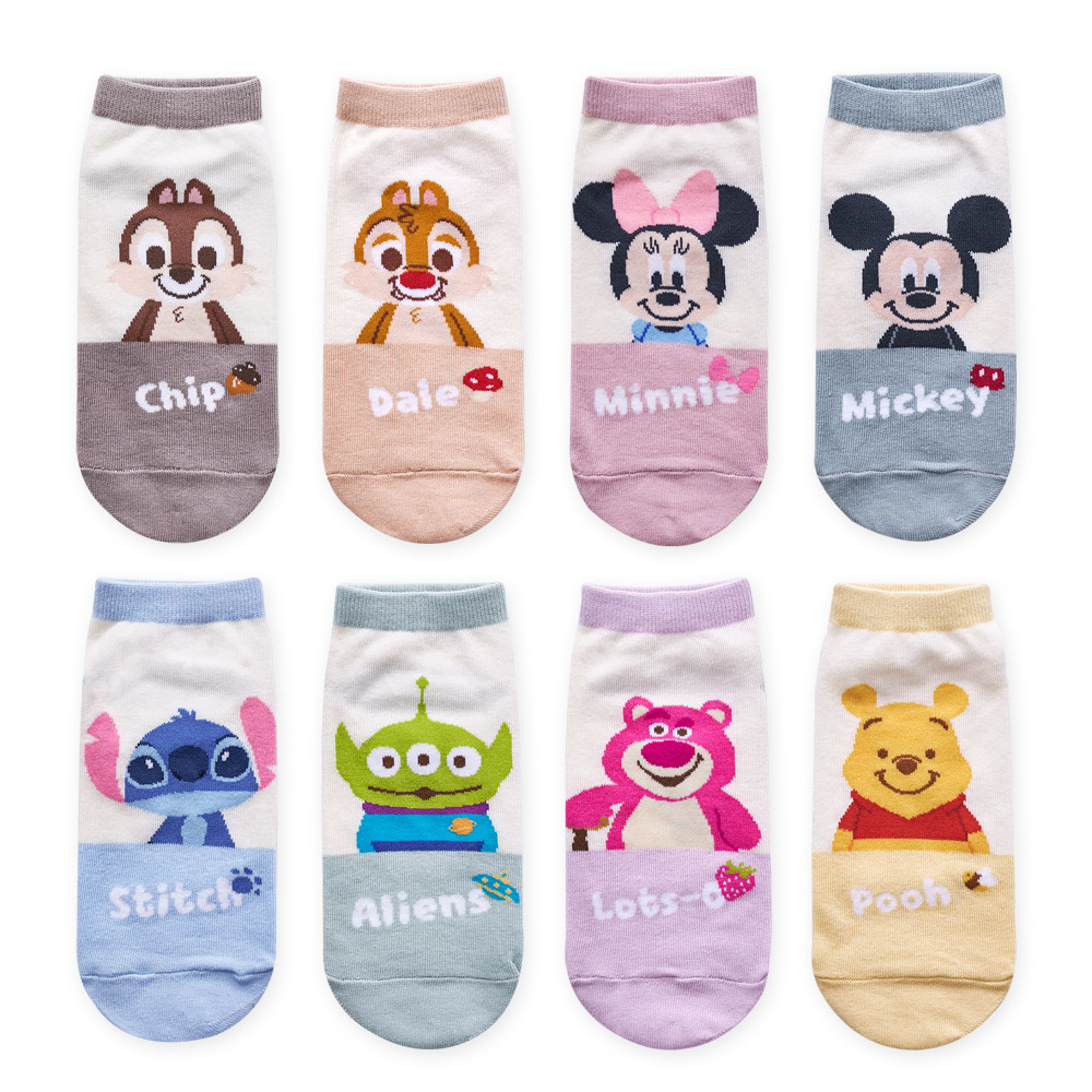 【蝦皮直營】迪士尼雙色系列短襪 維尼 米奇米妮 奇奇蒂蒂兒童 成人短襪