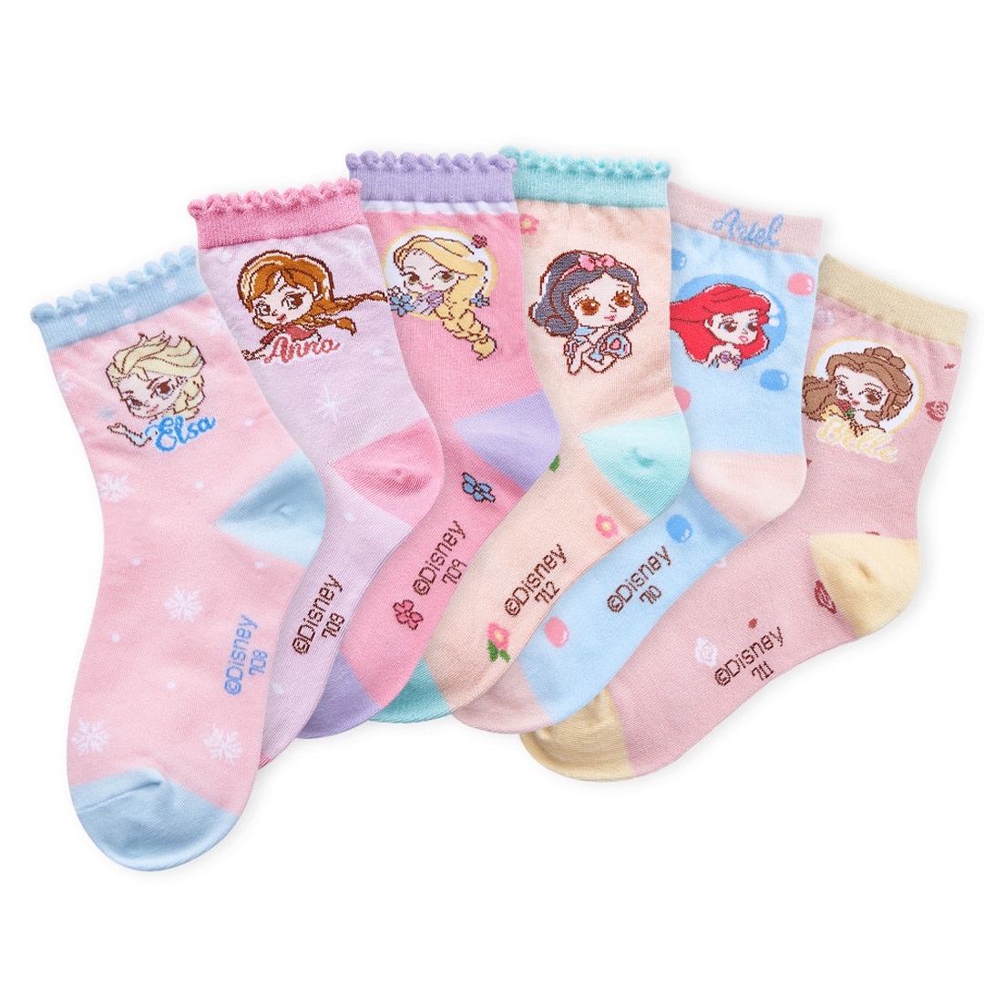 【蝦皮直營】ONEDER 迪士尼 DISNEY 公主系列童襪 愛紗 貝兒公主中筒襪 兒童小腿襪