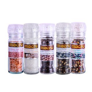 【蝦皮直營】Macro天然胡椒.鹽研磨罐 胡椒粒 調味罐 黑胡椒 彩虹胡椒 海鹽 玫瑰鹽