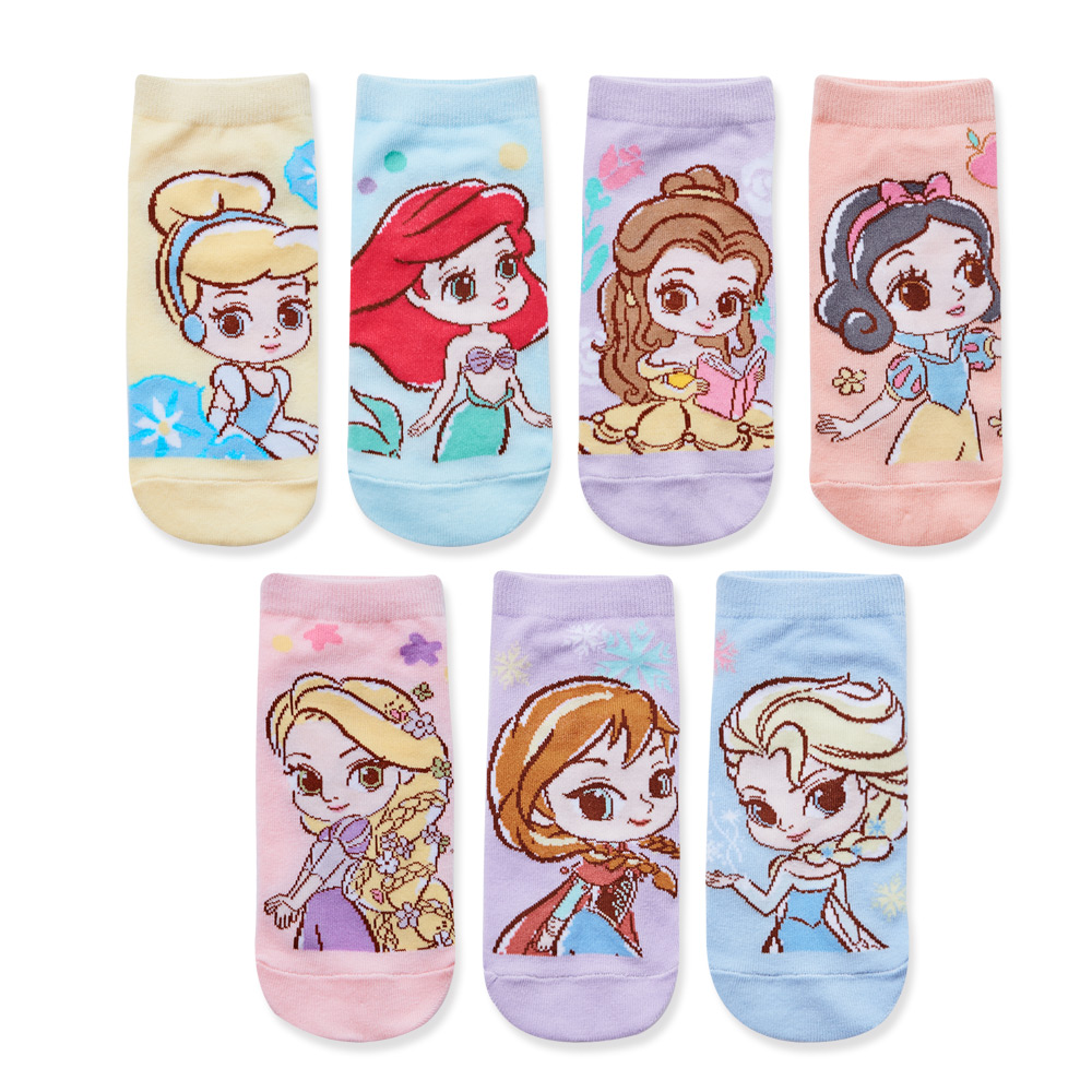 【蝦皮直營】迪士尼 公主系列短襪 艾紗 貝兒 美人魚 兒童 成人短襪
