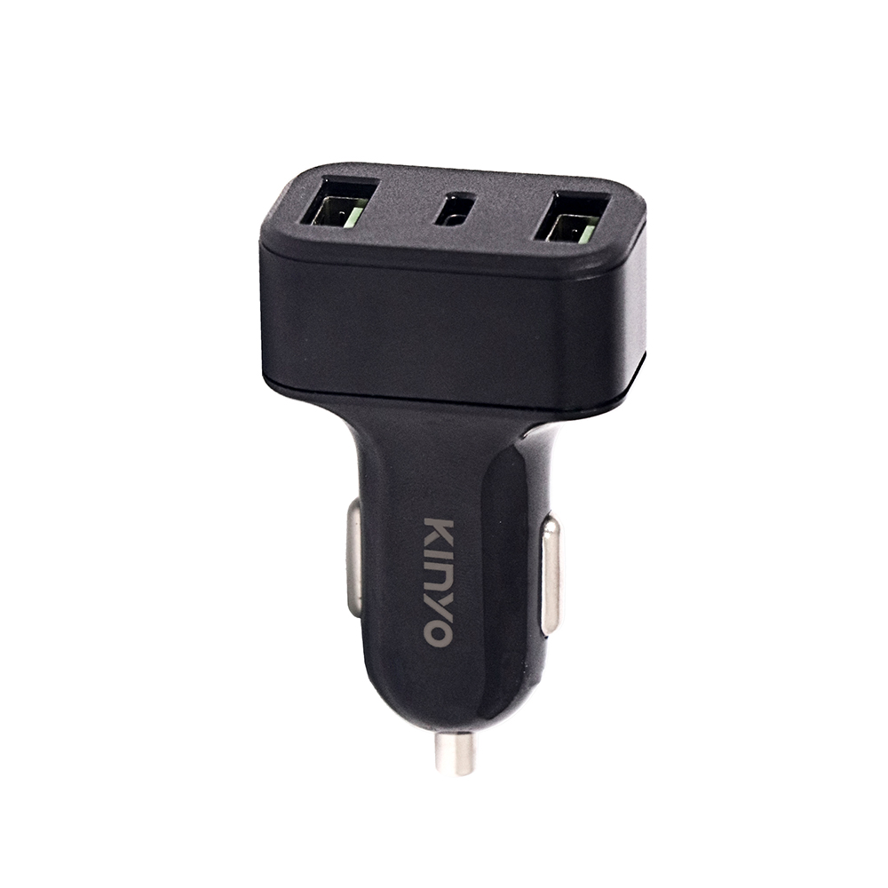 【蝦皮直營】KINYO USB x2+Type C車用充電座 三孔 車載 車充 快充 充電頭 充電器 原廠供貨