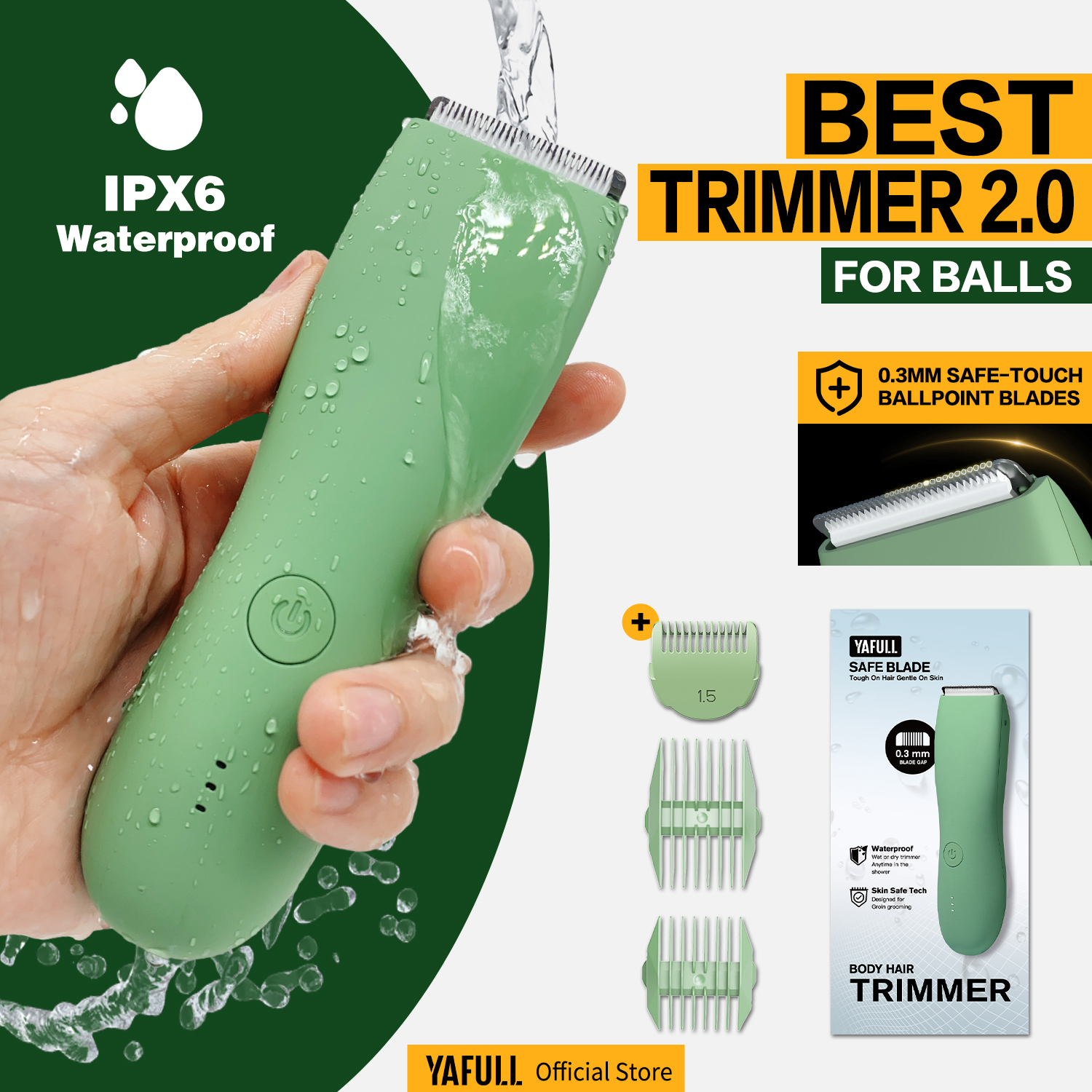  專業防水體毛修剪器,適用於男女私密處與比基尼線修剪,夏日與情人節禮物