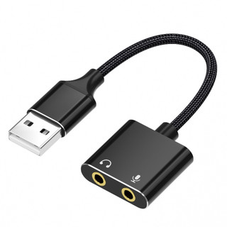 USB轉3.5mm外接音效卡轉換器電腦耳機麥克風音源轉接線 廠商直送