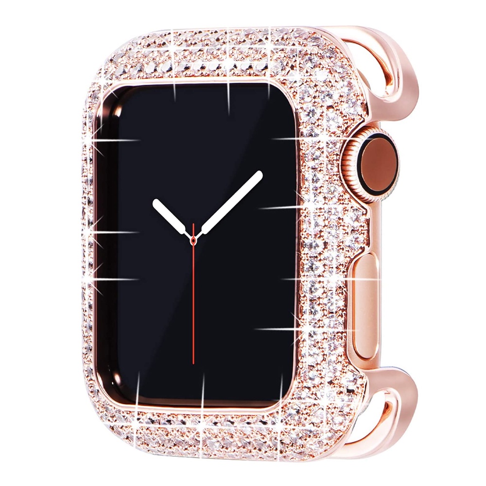 鑽石蘋果手錶殼適用Apple Watch 44/40毫米42/38毫米 iWatch 8 7 SE/6/5/4/3/2