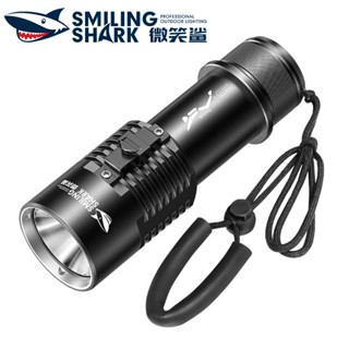 微笑鯊正品 SDQ35 專業級潛水手電筒 強光潛水燈 黃白雙光源 IPX8防水手電筒 夜潛 照明燈 釣魚燈 深潛裝備