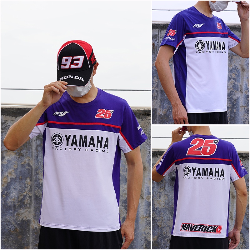 山葉 Yamaha 25 Motor Shirt 2024 新款 T 恤男士加大碼時尚透氣戶外騎行賽車襯衫男士夏季休閒