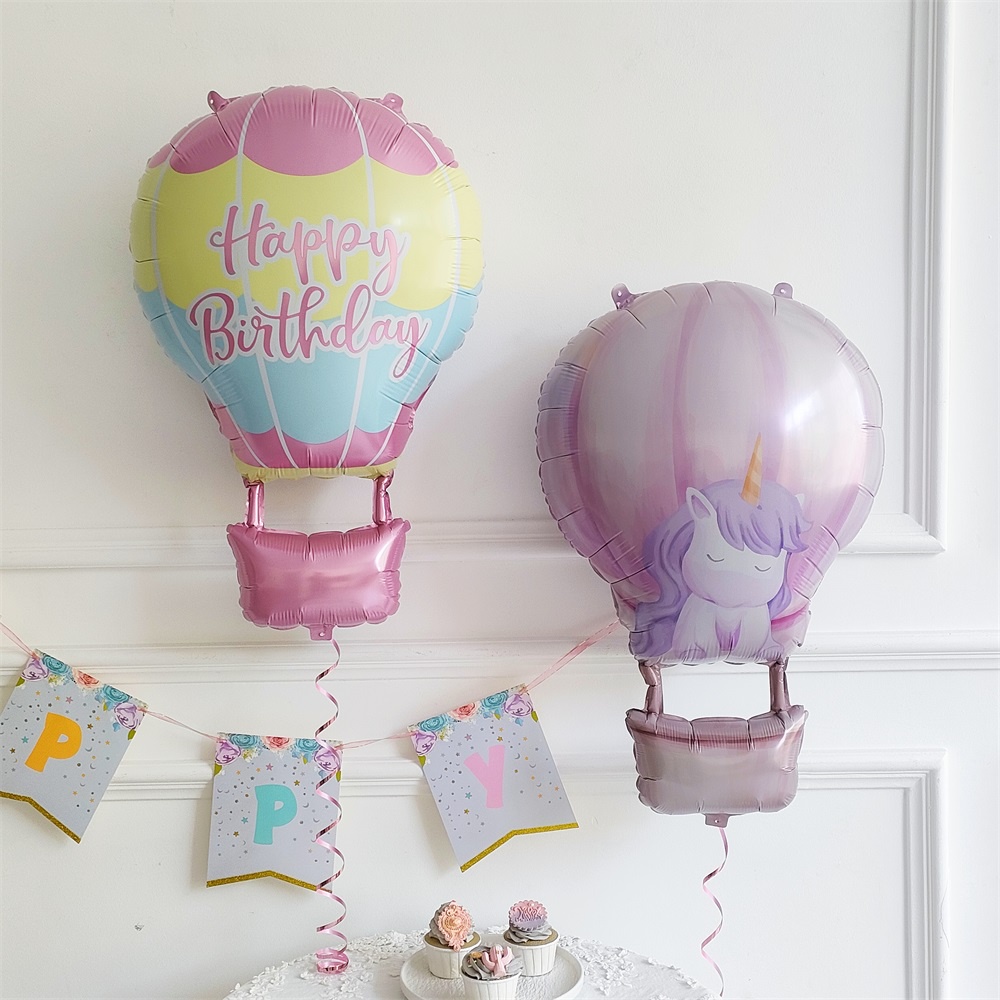 32 英寸 4D 形狀鋁箔氣球,適合派對、生日和婚禮裝飾獨角獸熱氣球、生日熱氣球