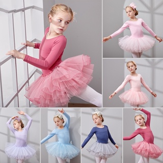 兒童芭蕾舞蹈服 春秋冬季女童練功服 長袖跳舞衣 成人兒童芭蕾舞裙