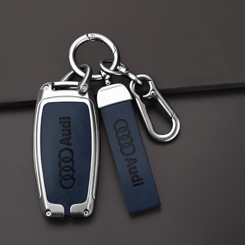 [現貨]AUDI奧迪車鑰匙保護套適用A4L Q5l A6L A5 Q7 Q3 A7 A3 Q2L優質合金皮革