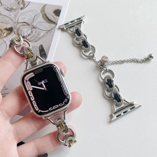 INS金屬不鏽鋼鏈條 Apple watch錶帶 iwatch錶帶 蘋果錶帶 S9錶帶 金屬錶帶 金屬感