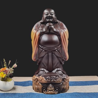 【艾朵拉水晶】【請先聊聊確認有無現貨】黑檀實木白皮彌勒佛紅木家居客廳創意工藝擺設品八方聚財木雕