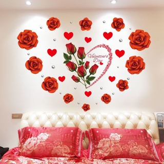 五象設計 愛心玫瑰現代浪漫臥室婚房客廳玄關電視背景牆裝飾牆貼壁畫