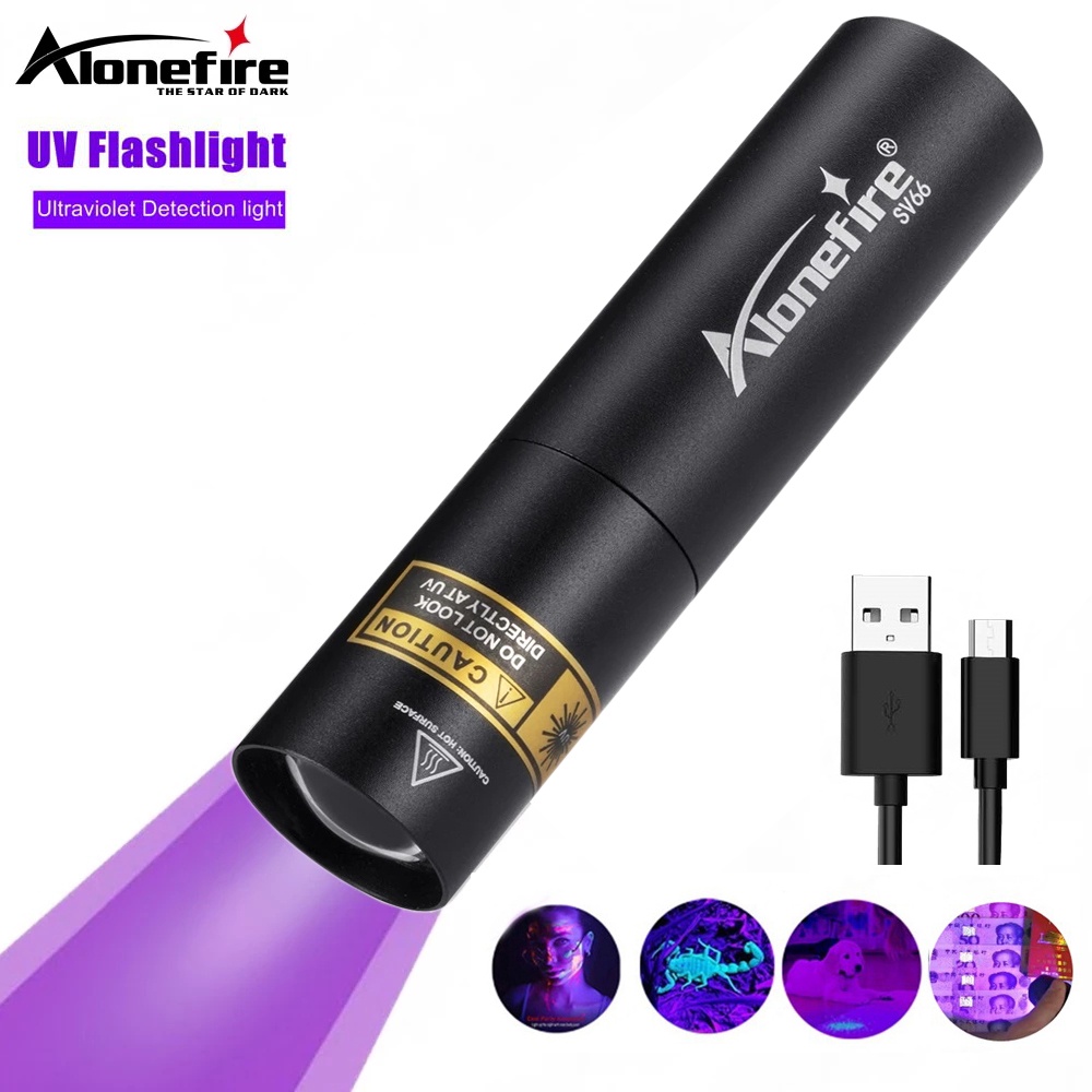 AloneFire SV66 迷你驗鈔燈小型手持驗鈔機紫外線檢測筆小巧便攜式紫光手電筒