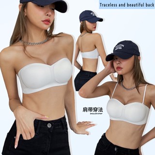 Varsbaby W果凍棒防滑無肩帶文胸管推高黑科技黑科技防滑無肩帶聚攏果凍條內衣baju dalam wanita