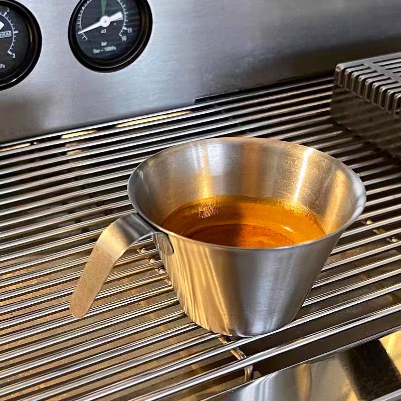 【銘行】【餐吧用具特賣】金屬量杯意式濃縮咖啡盎司杯espresso不銹鋼萃取杯帶刻度杯100ml