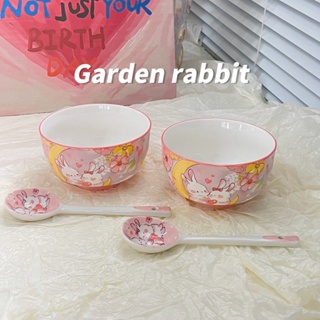 【現貨】兔兔碗卡通陶瓷碗 可愛陶瓷碗少女心餐具