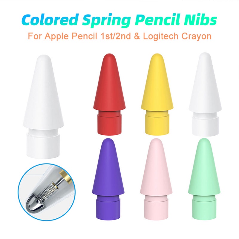 適用於 Apple Pencil 第 1 代/第 2 代和羅技 Crayon iPad Stylus Nibs 的彩色替