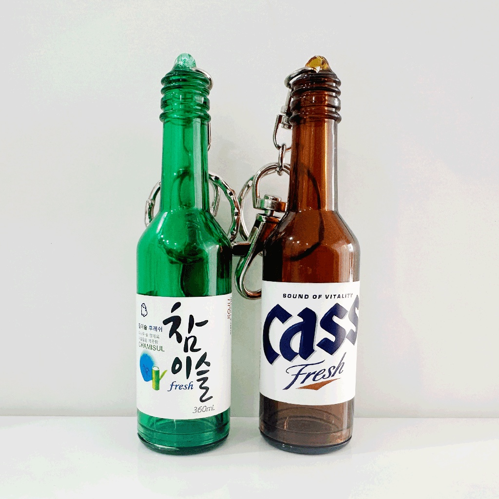 韓國 Soju Cass 啤酒鑰匙扣鑰匙圈獨特魅力