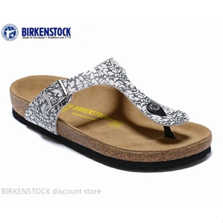 Birkenstock Gizeh男女款經典軟木黑白條紋拖鞋34-46