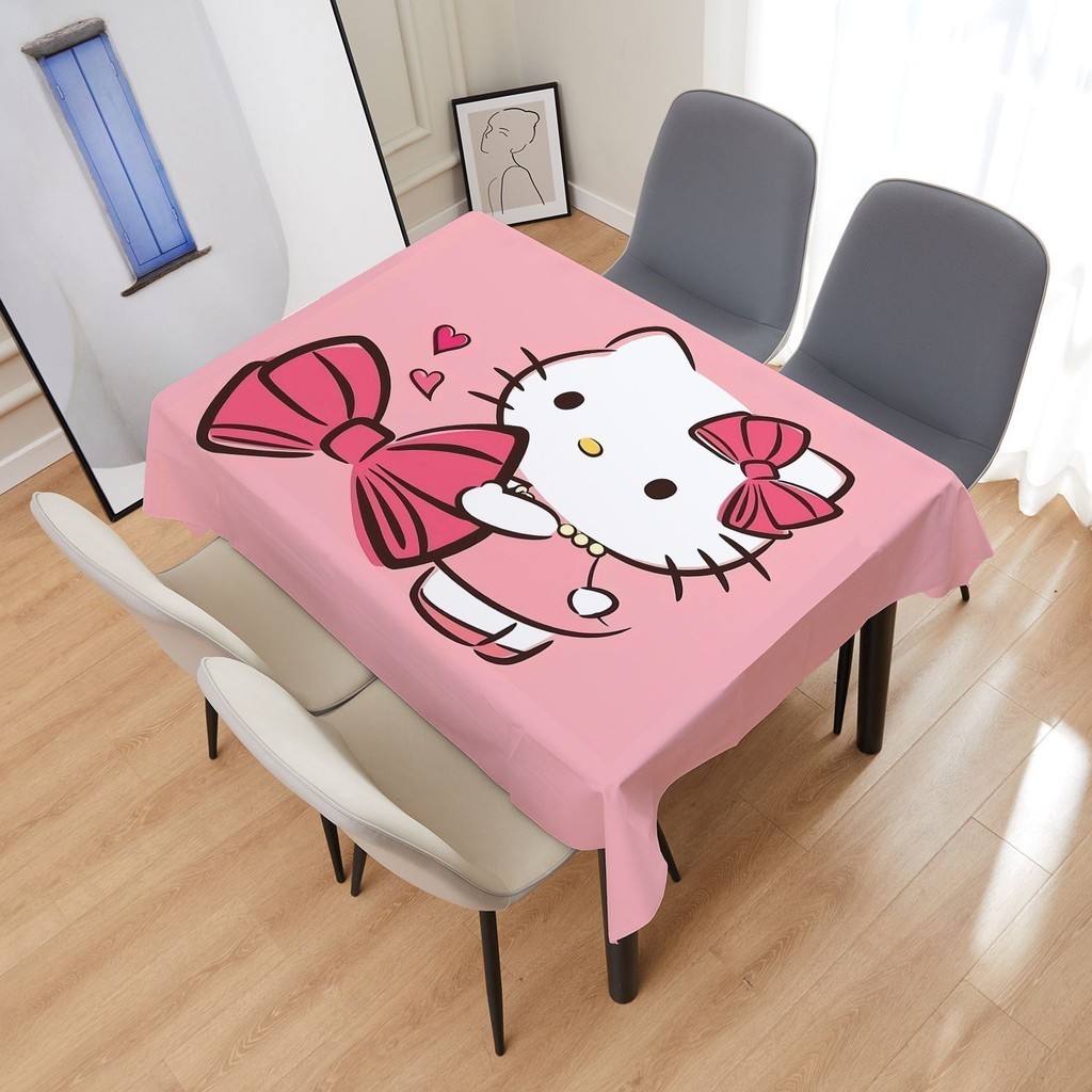 網紅ins可愛少女心Hello Kitty凱蒂貓學生宿舍桌墊家用餐桌野餐布/客廳臥室書桌 桌布