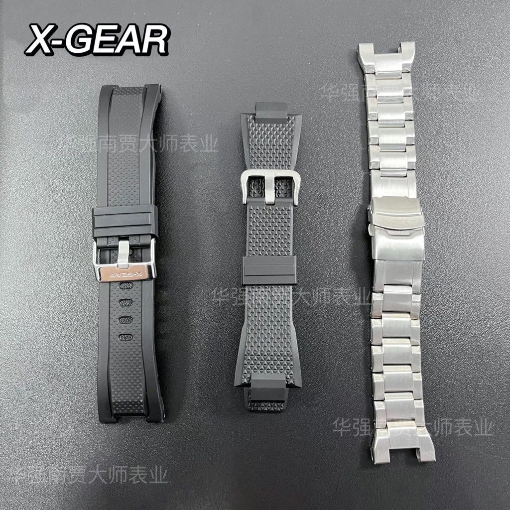 現貨好品質原廠X-GEAR原裝手錶鋼鐵之芯錶帶鋼帶橡膠錶帶適配3788 3847型號快速出貨