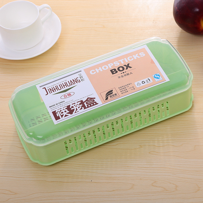 瀝水盒 收納盒 可拆瀝水盤 大容量筷子瀝水防塵餐具收納盒塑膠家用廚房筷子筒筷架筷籠