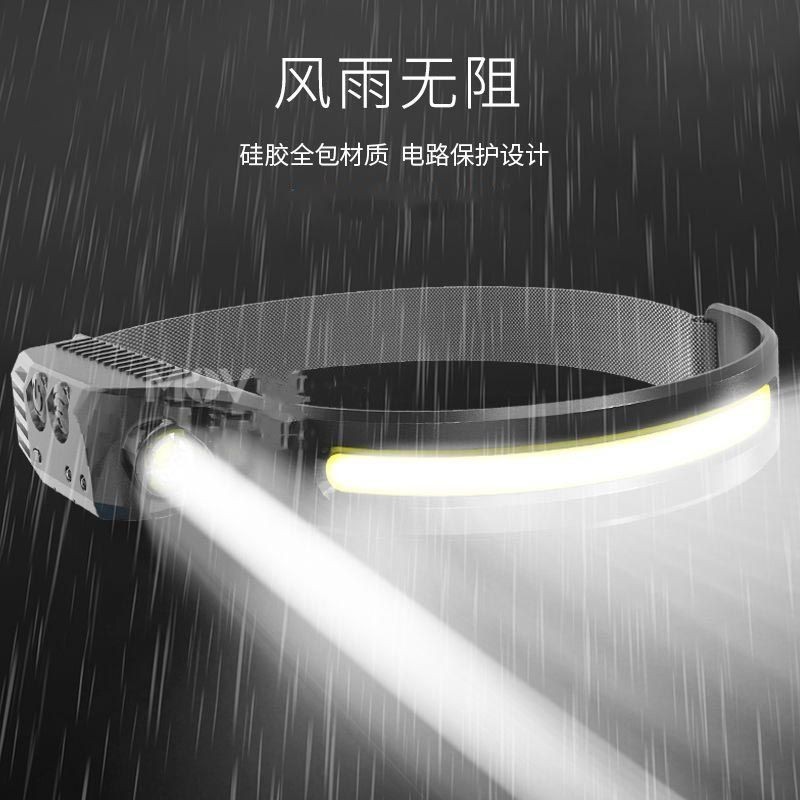 輕便型 LED頭燈 釣魚頭燈 感應頭燈強光充電COB泛光散光大面積頭戴超亮工作燈戶外led照明燈