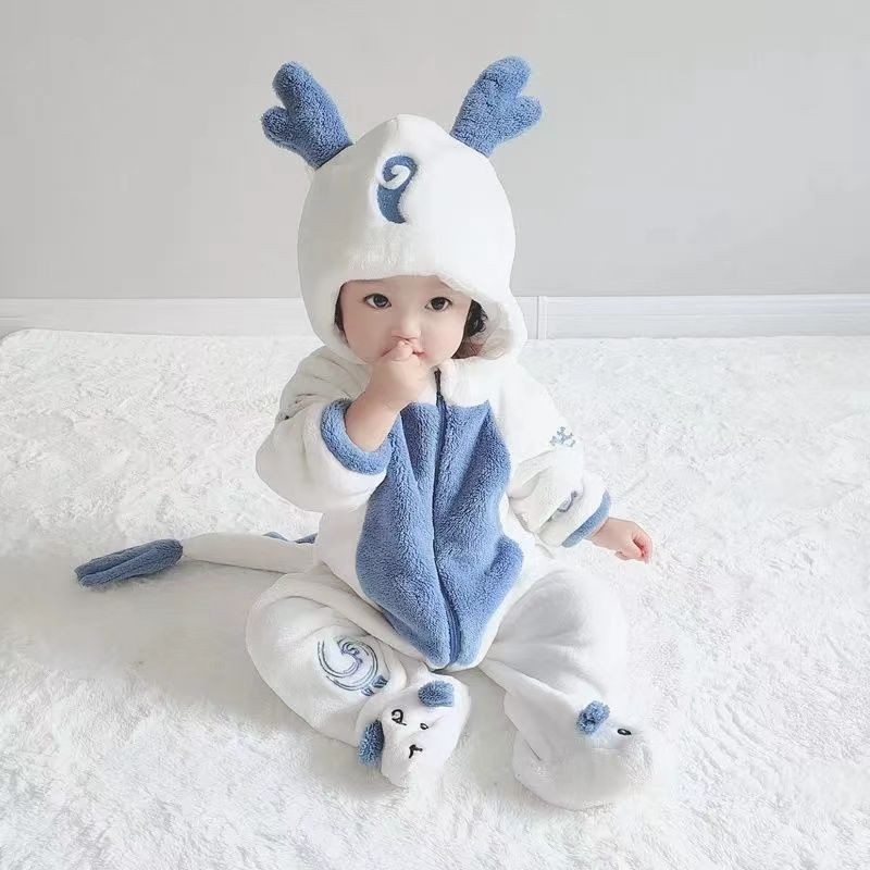【童悅】嬰兒寶寶衣服連身衣兒童動物卡通造型睡衣外出爬服哈衣