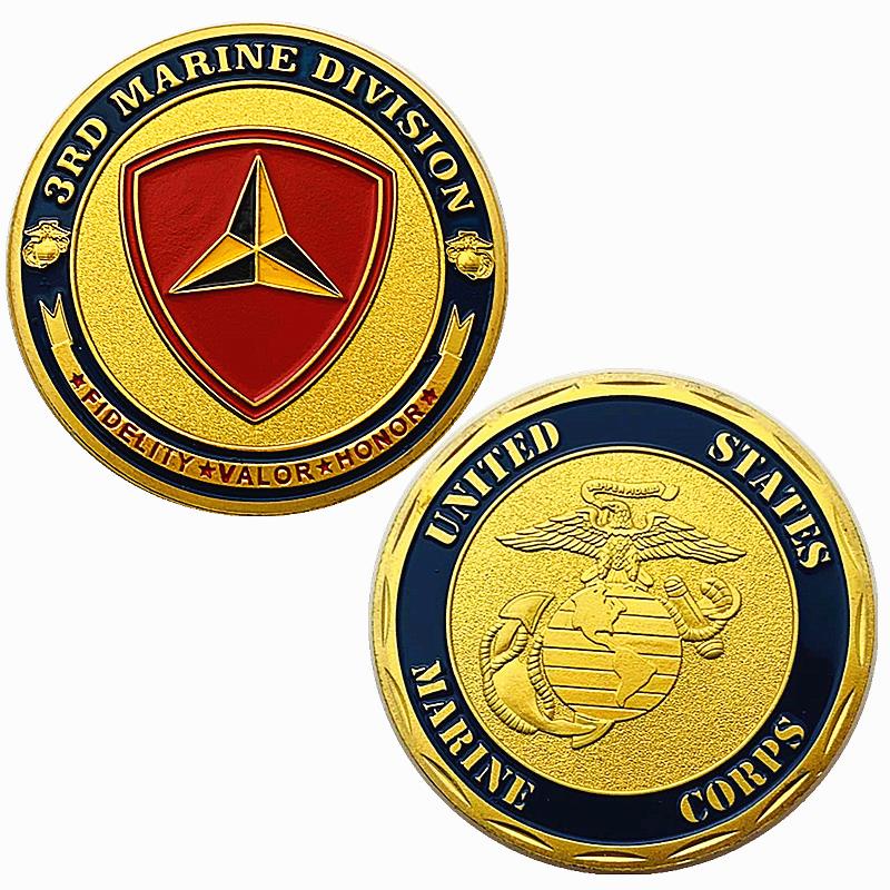 現貨 美國海軍徽章三角形鍍金紀念章 把玩擺件小禮品幣海盜金幣紀念幣