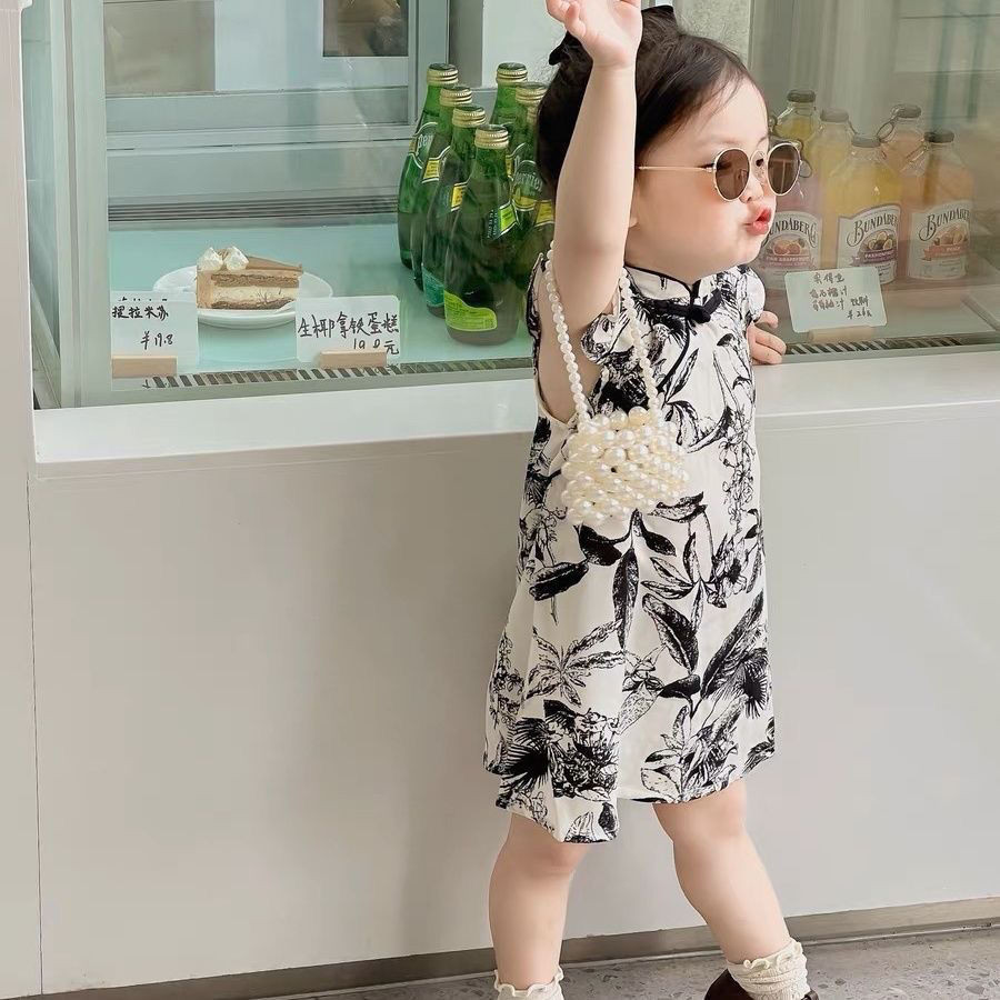 阿蓮家女童洋裝旗袍夏季國風寶寶裙子高級童裝2023新款中式新中式女童洋裝洋氣