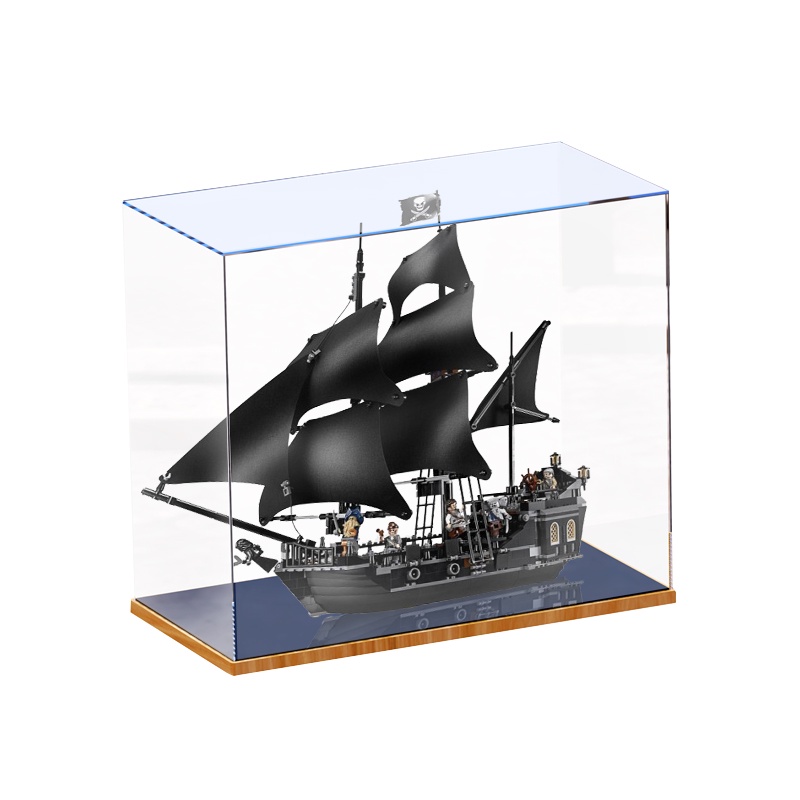 現貨 樂高4184加勒比海盜黑珍珠號亞克力展示盒高樂積木模型透明防塵罩