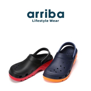 ARRIBA 台灣製造 艾樂跑男女鞋 晴雨鞋 玩水 水陸兩用 布希鞋 涼拖鞋 黑色 藍色 61515