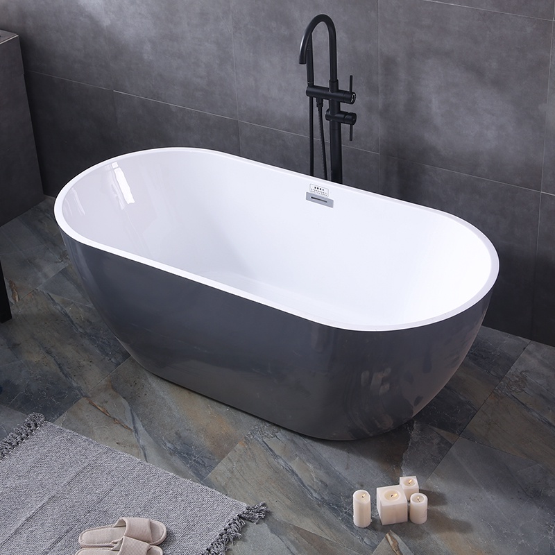 【免運】2023新款亞克力家用一體無縫獨立式浴缸薄邊保溫1.2-1.7米小尺寸酒店浴盆