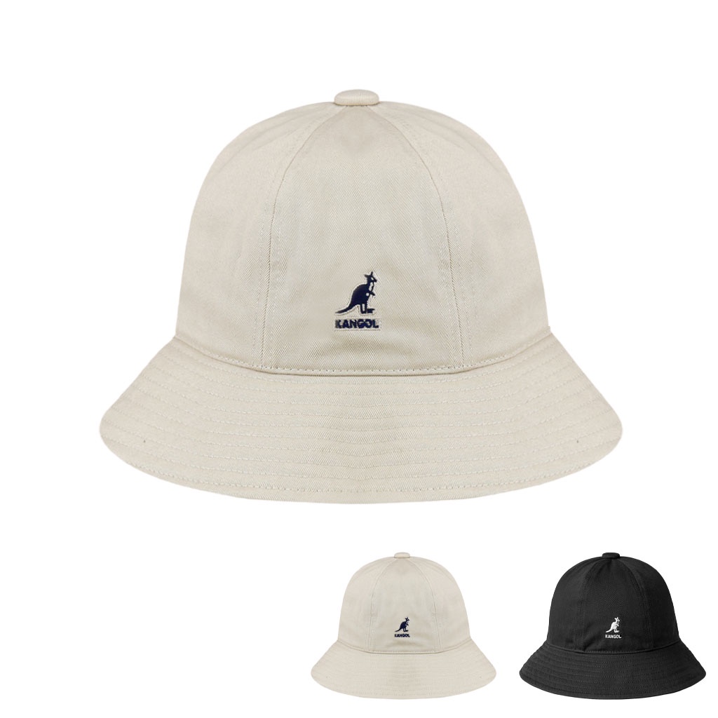 KANGOL WASHED CASUAL 棉質鐘型帽  黑/卡其 圓頂漁夫帽 百搭款 正版 圓頂帽 袋鼠帽 大尺碼