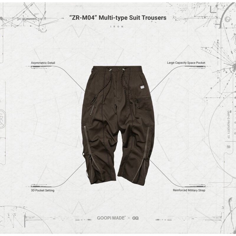 Goopi “ZR-M04” Multi-type Suit Trousers - Iron