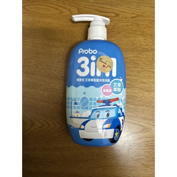 博寶兒艾草 蘋果香萃取髮沐泡泡露 POLI 安寶 500ml寶寶沐浴乳500ml