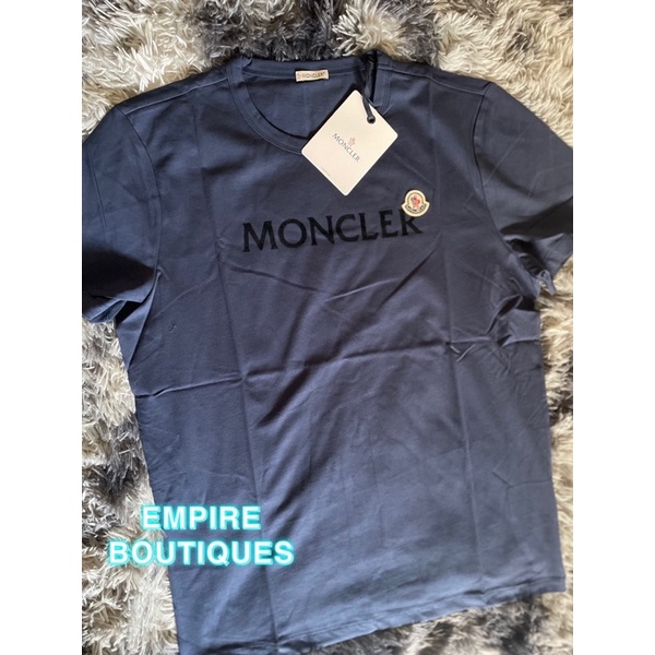 ▸𝓔𝓜𝓟𝓘𝓡𝓔◂分期0利率 MONCLER 蒙口  LOGO徽標 藍色 短袖