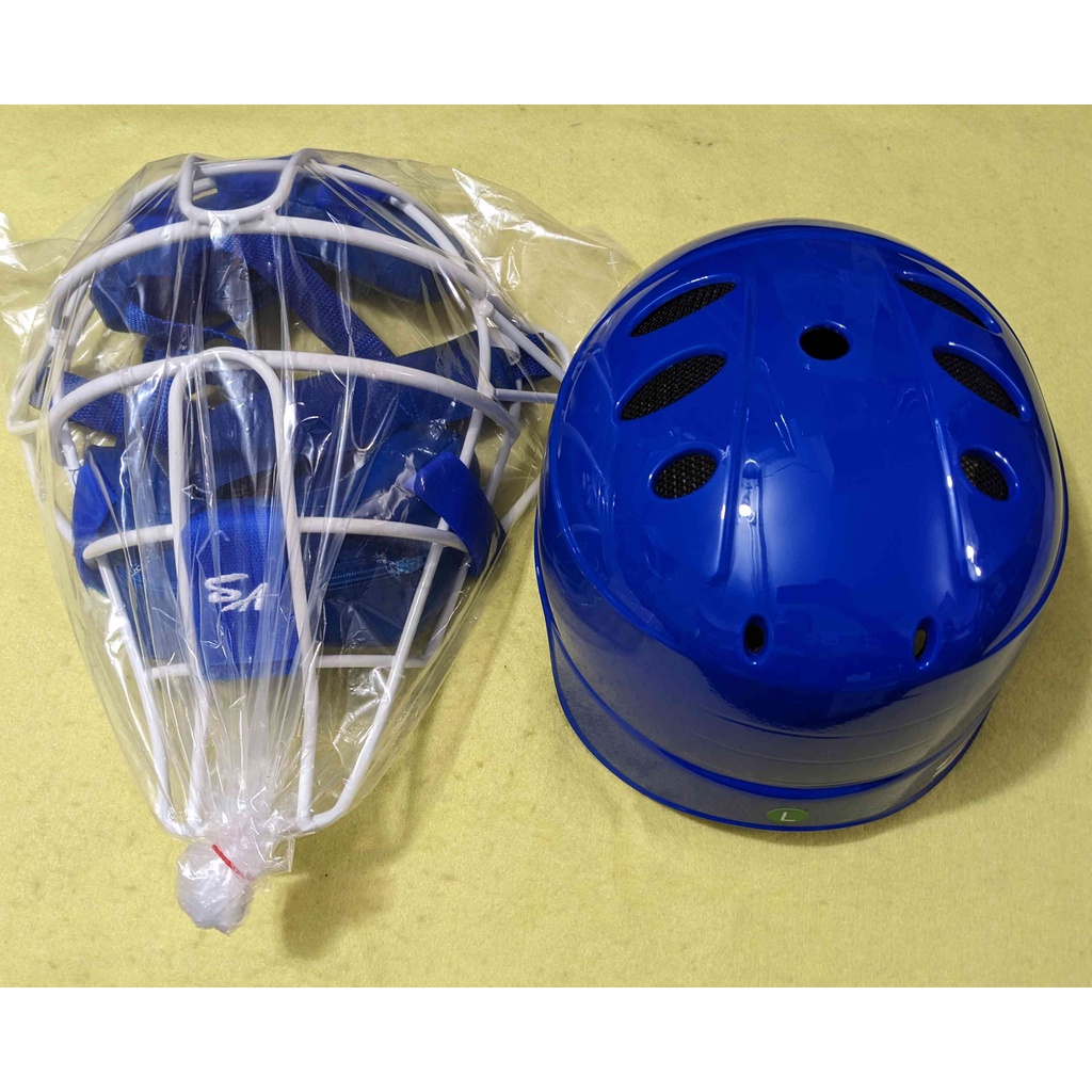 ☆現貨屋☆ SA 樂原 棒球捕手面具組 超輕量捕手面罩 MS-100 捕手頭盔 HEL-300 寶藍L