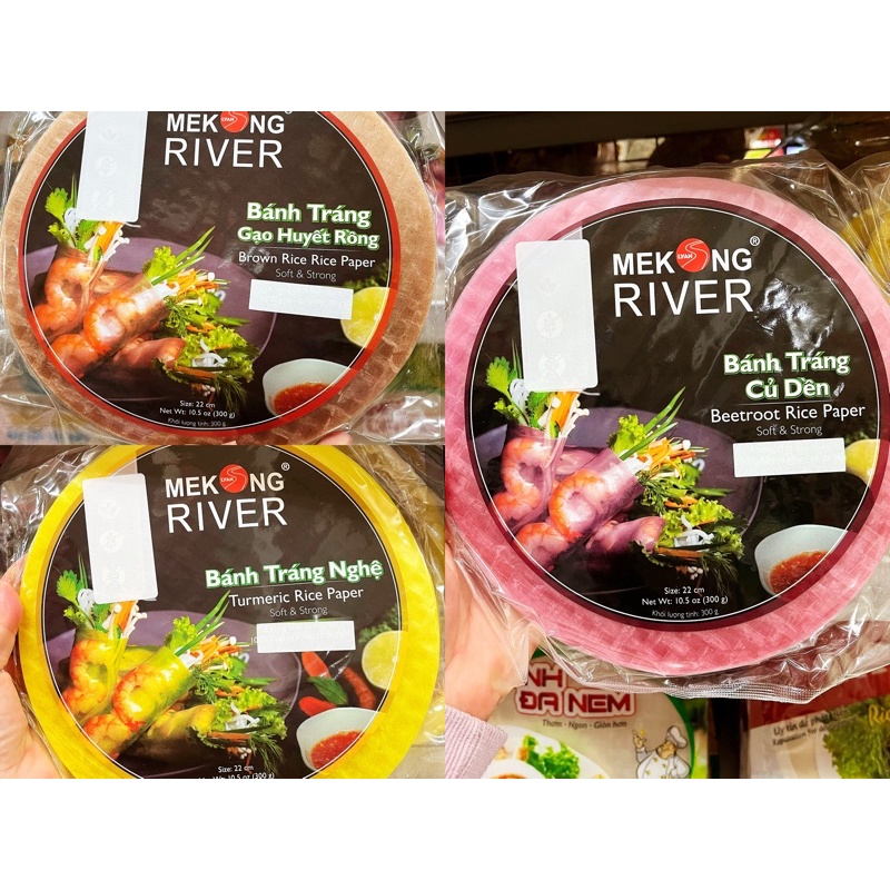 越南🇻🇳River彩色春捲 米紙 Rice Paper 天然成分 甜菜 薑黃22cm 300g