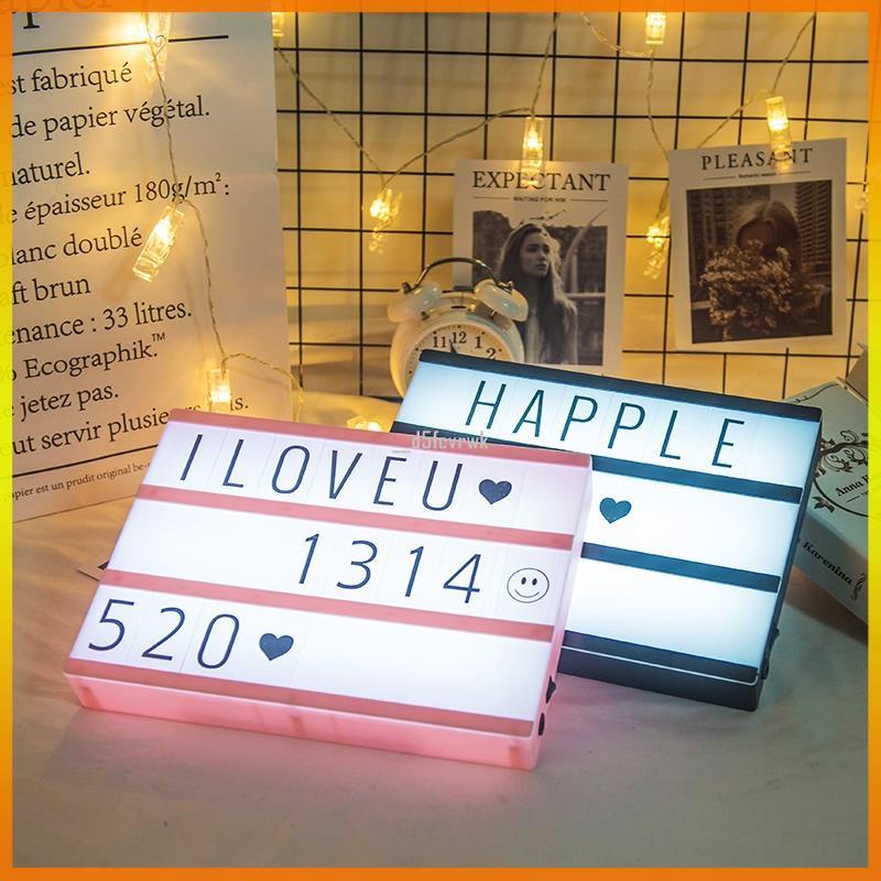 【大吉】A4字母燈箱DIY創意小夜燈LED韓劇居家裝飾贈送96卡片拼圖字母燈箱生日佈置婚禮小物