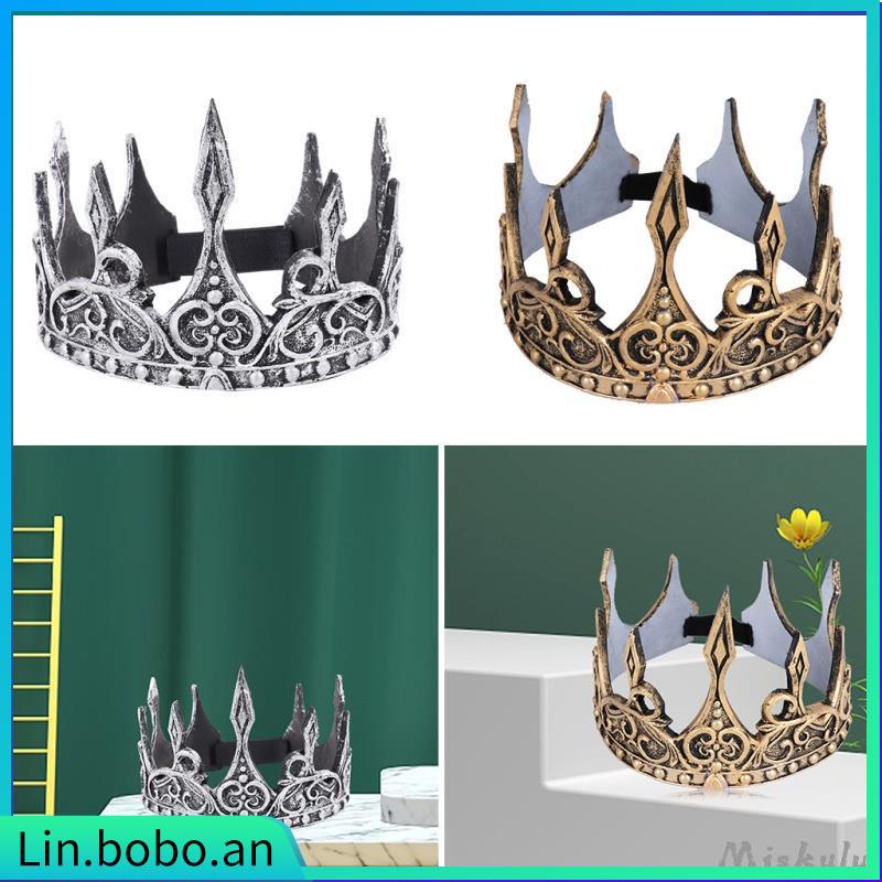 King Crown for Men Silver Baroque Headwear Royal for Festiva