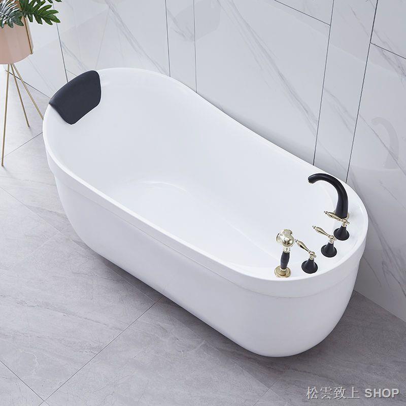壓克力獨立浴缸 泡澡浴缸 單人浴缸 2023新款獨立式小戶型雙層保溫免安裝家用成人水療亞克力浴缸浴盆