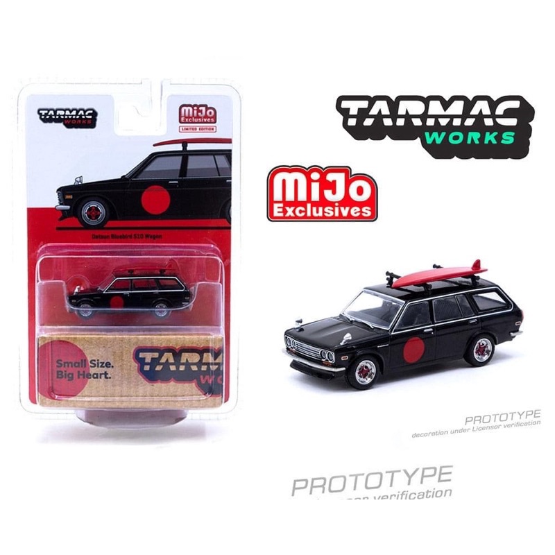 Tarmac Works 1/64 模型車 Datsun 510 Wagon +衝浪板 美國限定